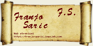Franjo Sarić vizit kartica